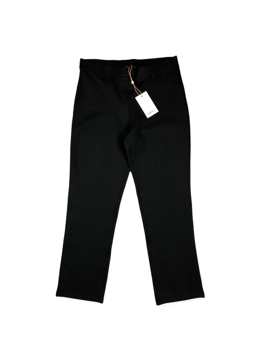 Quince Ultra Stretch Ponte Straight Leg Black Pants